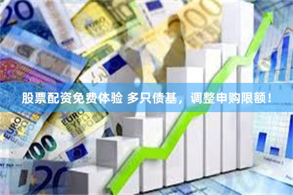 股票配资免费体验 多只债基，调整申购限额！