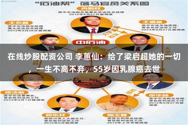 在线炒股配资公司 李蕙仙：给了梁启超她的一切，一生不离不弃，55岁因乳腺癌去世
