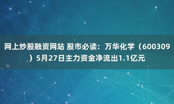 网上炒股融资网站 股市必读：万华化学（600309）5月27日主力资金净流出1.1亿元